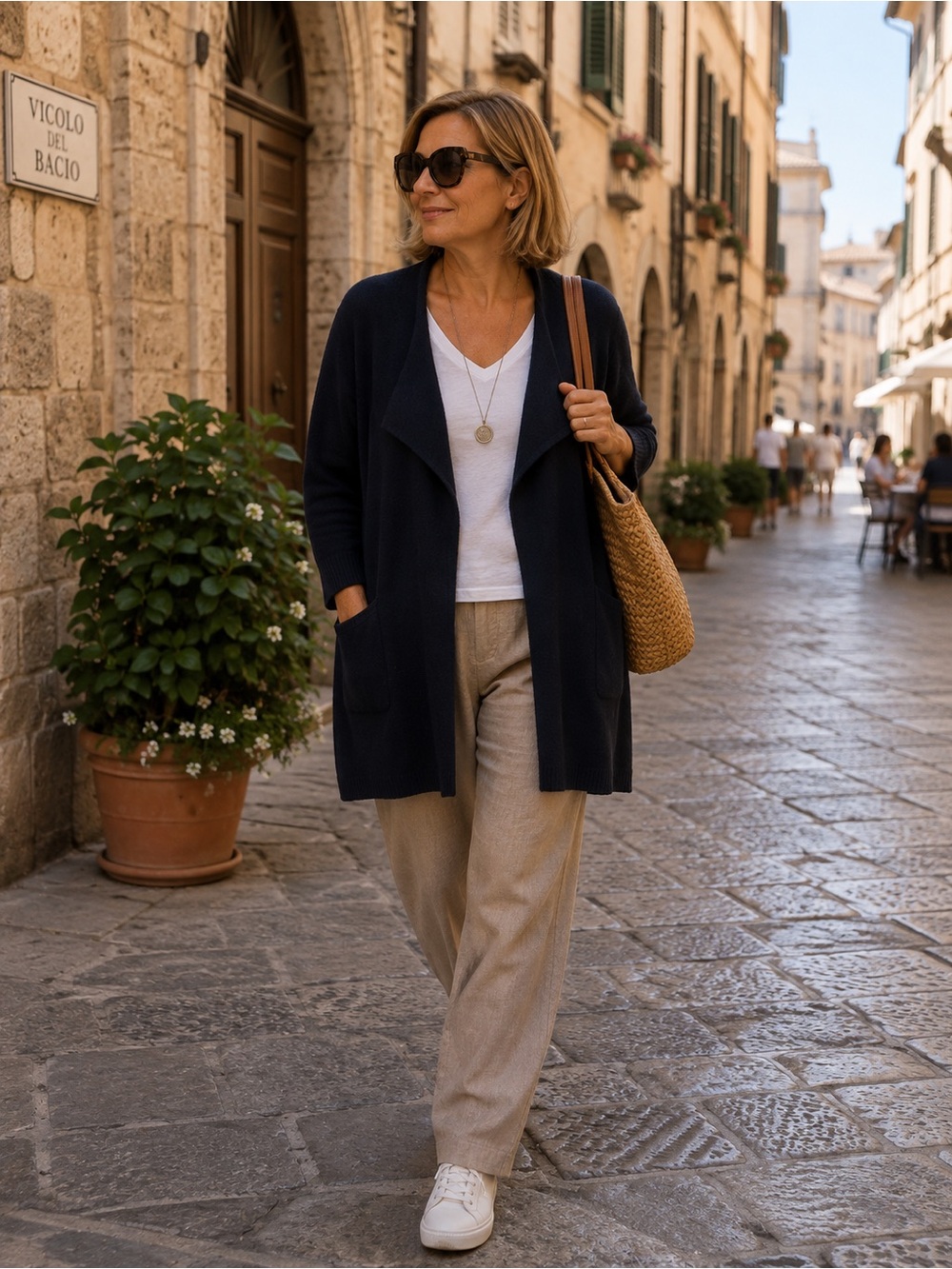 Women’s Open-Front Black Cardigan with Pockets